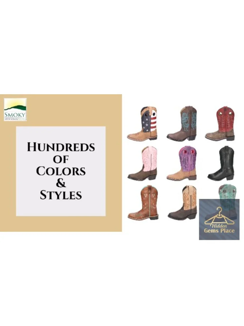 Ladies Western Square Toe Mid-Calf Boots Leather Embroidered Rhinestones Slip-On